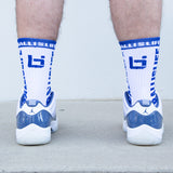 Elite Socks in White/Royal