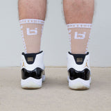Elite Socks in Tan/White