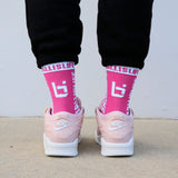 Elite Socks in Pink/White