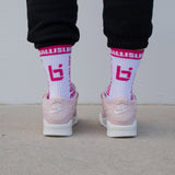 Elite Socks in White/Pink