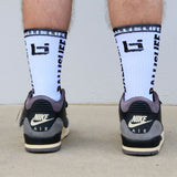 Elite Socks in White/Black